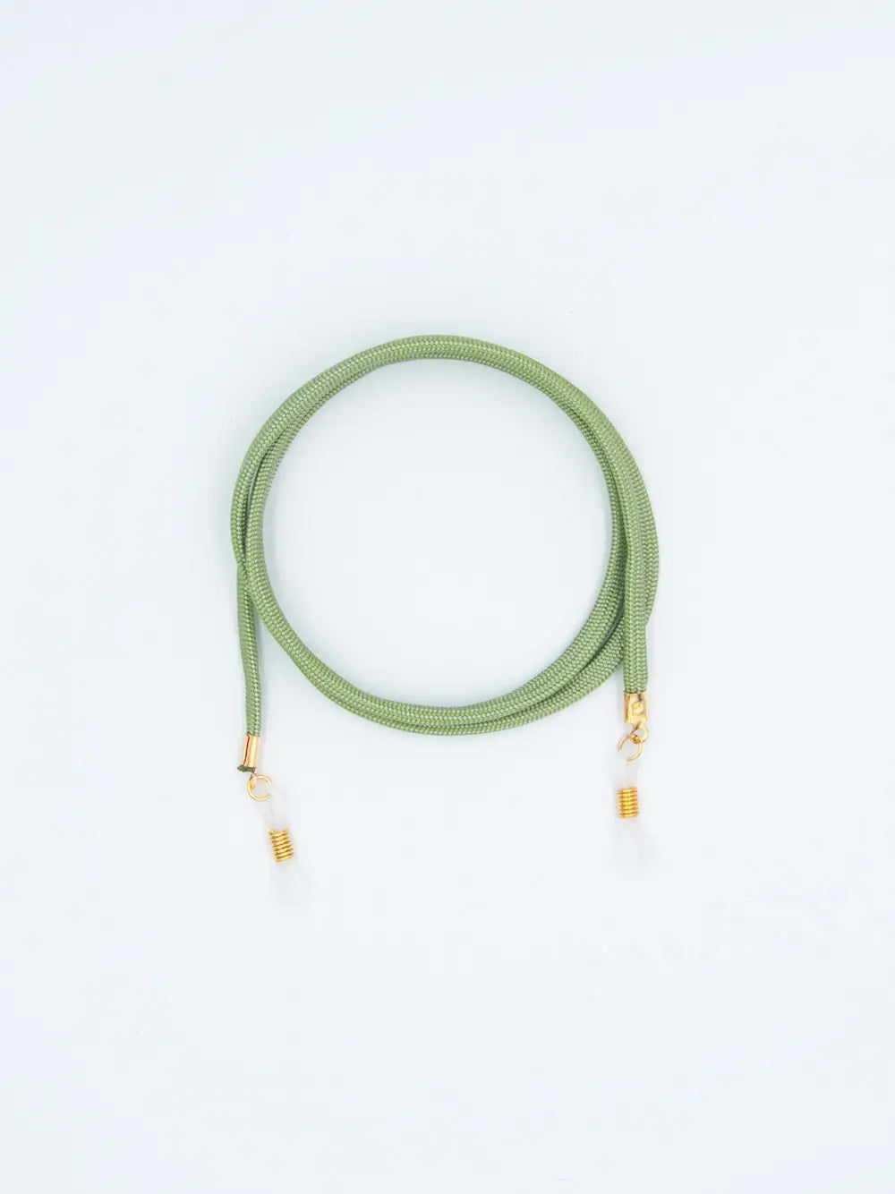 Brillenband Paracord lindgrün auf weissem Hintergrund