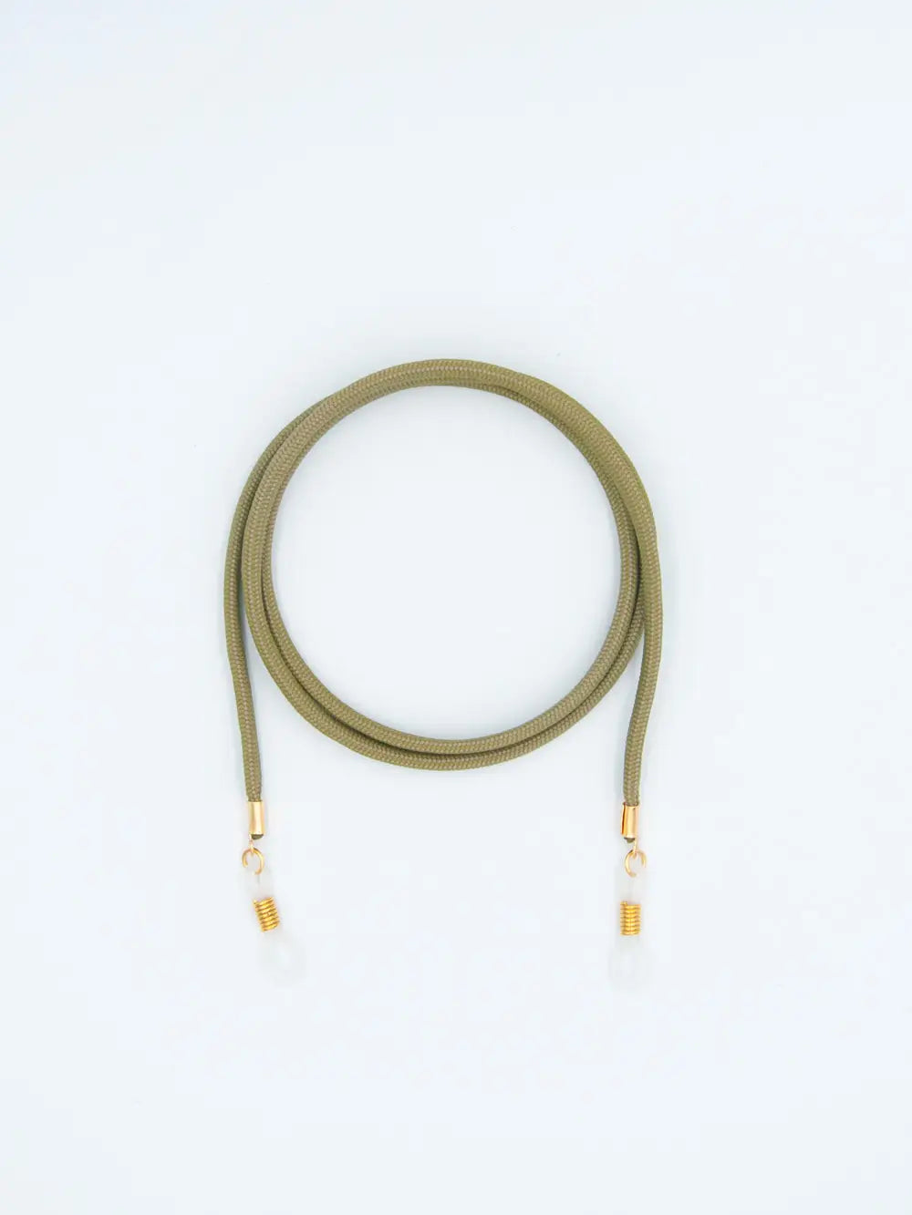 Brillenband Paracord olive auf weissem Hintergrund